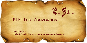 Miklics Zsuzsanna névjegykártya